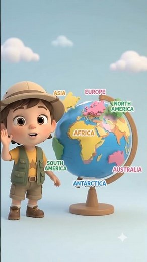 🌍Only Smart Kids Can Name these 7 Continents! | Learn Continents for Kids!🧠✨ #Shorts #globalexplorer