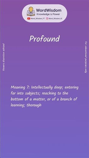 What does "Profound" mean? | English vocabulary shorts | #profound #wordwisdom