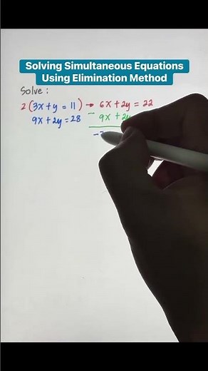 Solving Simultaneous Equations Using Elimination Method #algebra #mathtutorial #igcsemath #ibdpmath