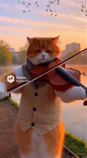 A Cat Playing Violin in Public—Crowd Stunned #ViolinCat #music #EmotionalPets #CatTalent #cat