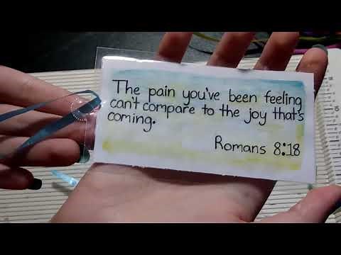 Making laminated Bible verse bookmarks