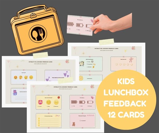 Interactive Lunchbox Notes | Kids Feedback Cards, Picky Eaters (digital Download) - Etsy