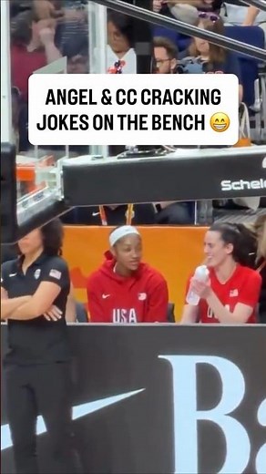 😂 Caitlin Clark, Angel Reese laugh on bench| World Cup WNBA USA women's basketball NBA Indiana Fever
