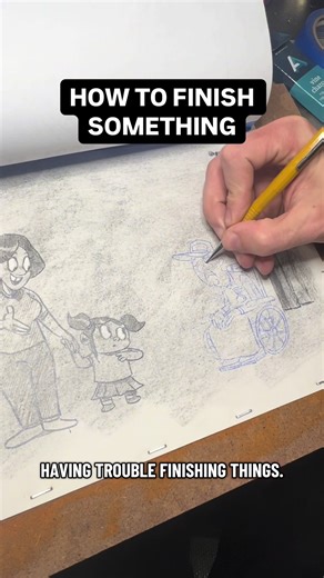 How to finish something. Watch me finish a single comic panel and talk about how to finish a good thing. Finish a bad thing. Finish a something. Your value as a human isn’t tied to the value of the things you make, or their successes or failures. You’re the sperm that won. You’re breathing air with your lungs on this planet right now. No matter what, you are worthy of love (unless you’re an lCE agent). #mondaymotivation