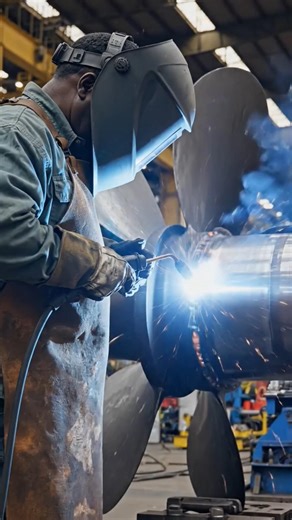 Welding an propeller of ship 🚢