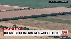 Drone footage shows Russian artillery pounding Ukrainian wheat fields