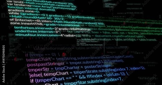 Camera moving closer, JS code planes sliding, brightening and showing key functions for focus