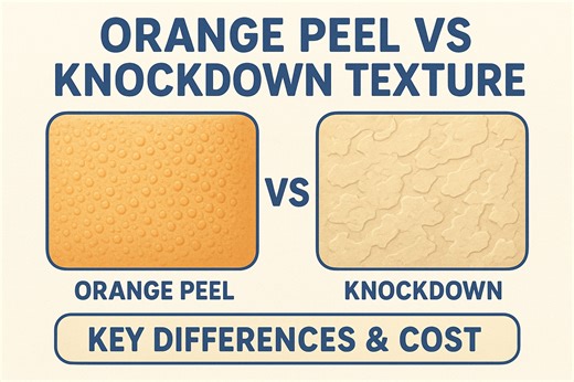 Orange Peel Vs Knockdown Texture: Key Differences & Cost