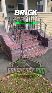 5.7K views · 14 reactions | “Reviving these brick stairs with sandblasting! 隣 We cleaned off grime and stains, revealing the brick’s original beauty and prepping it for a fresh look. Ready to restore your surfaces? Contact us at  508-596-6848! ✨ #BrickRestoration #SandblastPro #StairRevival” | Sandblast Pro | Facebook