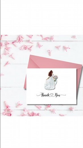 “Wedding Thank You Card Template – Instant Download Flat or Folded Floral Photo Card.