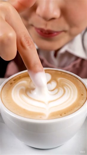 Whispered sips, tap magic! ☕ #asmrcoffee #latteart #whisper #relaxing #slowmotion #visualtingle