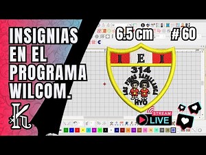 Realizar insignia en Wilcom❌ stream ❌ letras.