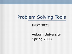 PPT - Problem Solving Tools PowerPoint Presentation, free download - ID:290140