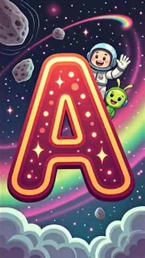Letter A is for ALIEN, ASTRONAUT & ASTEROID! 👽🚀 #shorts #abcsong