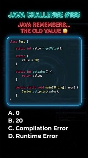 🤯 Java Static Initialization Trick! Why Isn't the Answer 0? #java #coding #music #viral #trending
