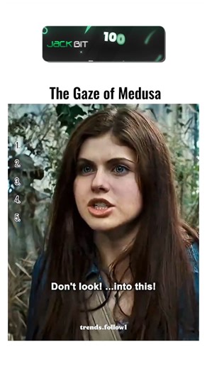 Films | Movies | Tv series on Instagram: "This post features a 60-second clip from the 2013 film Percy Jackson: Sea of Monsters, showing protagonists Percy and Annabeth navigating Medusa's garden by using reflections to avoid her stone-turning gaze, portrayed by Uma Thurman. The scene adapts Rick Riordan's novel, emphasising mythological accuracy where Medusa petrifies victims via direct eye contact, with characters employing mirrors and iPods for indirect viewing, blending action with clever st