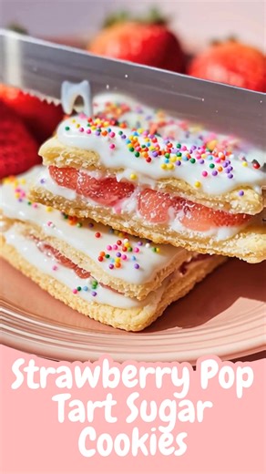 1K views | Strawberry Pop Tart Sugar Cookies Homemade Strawberry Pop...