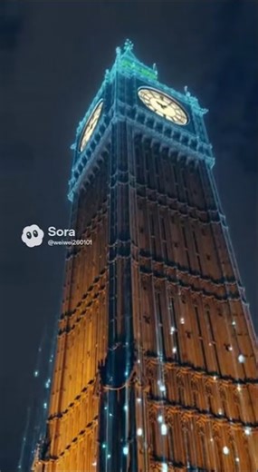 A cinematic, ultra-realistic wide-angle low-angle shot of the Elizabeth Tower (Big Ben) in London.