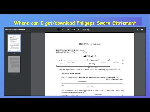 Where can i get/download Philgeps Sworn Statement