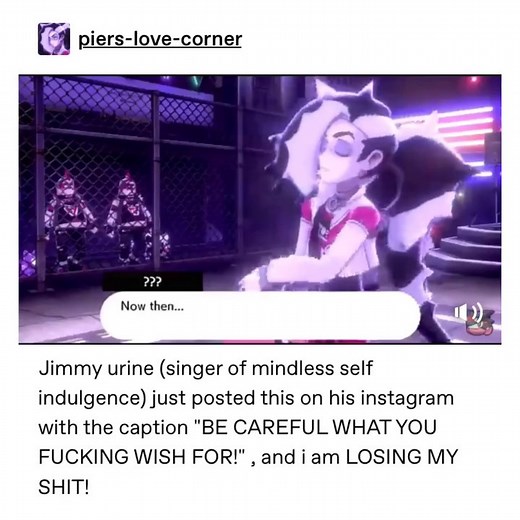 BlueKanto: I'm Dying Squirtle on Instagram: "The perfect voice actor for Piers doesn’t exist- OH. Gamefreak.. Urine trouble. I know no voice acting in SWSH but they would have GIVEN something to him. Roxie from BW 2 even worded out” Pokémon” in her battle. It’s like they wanted our first official dark type gym leader to crash and burn"