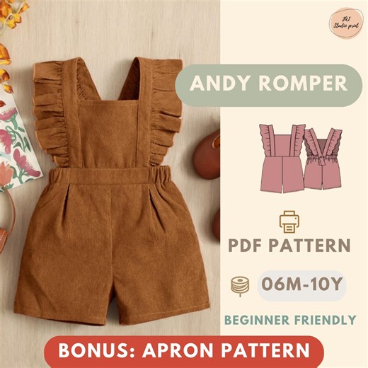 Kids Romper Sewing Pattern PDF, Beginner-friendly Toddler Outfit Pattern Easy DIY Kids Clothes, Autumn Romper PDF Sewing Pattern for Toddler - Etsy