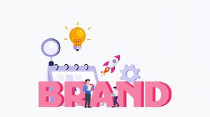 Download Building brand marketing strategy. Brand name, brand planning, brand reputation. 2d animation 4k clip for free