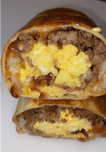 Delicious Breakfast Burritos with Bacon and Sausage