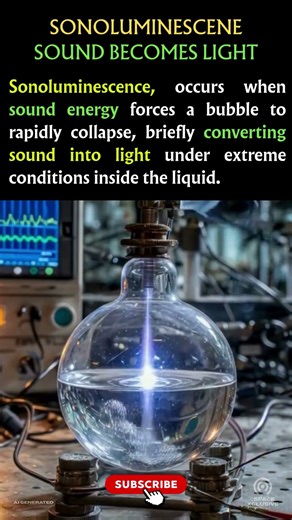Watch powerful sound waves make a tiny bubble in liquid emit light - #Sonoluminescence,#PhysicsFacts