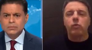 Renzi intervistato in inglese da casa da una tv straniera