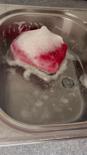 Hot Water Rinse for Sponges with Cif Ocean Cleanser