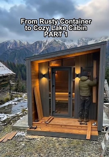 Transforming a Shipping Container into a Cozy Lake Cabin