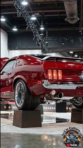 Stunning Classic Red Ford Mustang Restomod! 🔥🐎 #shorts #musclecar