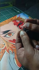 Drawing Rengoku \\ blood | Gilson Desenhos #drawing #art #desenho #artist #shorts #rengoku #pencil