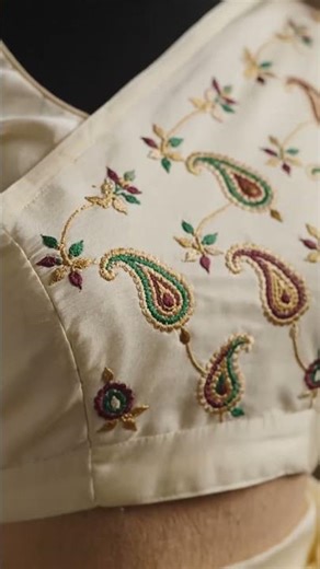 Simple Aari Work Blouse Design | Elegant Hand Embroidery ✨