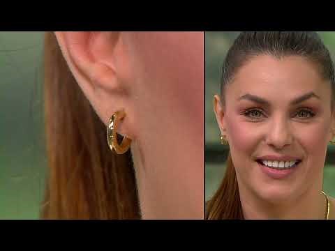 EternaGold 14K Gold Polished Huggie Hoop Earrings on QVC