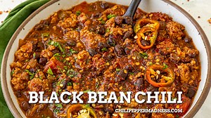 2.9K views · 119 reactions | A comforting, easy one-pot black bean chili recipe with plenty of seasoned ground meat and piquant spices. Good old comfort food with just the right amount of heat. It's perfect for a quick weeknight dinner. Chop, pour, simmer, done. On the table in under an hour.  GET THE RECIPE: https://www.chilipeppermadness.com/recipes/black-bean-chili/ | Chili Pepper Madness - Recipes & More from a Gourmet Chilihead | Facebook