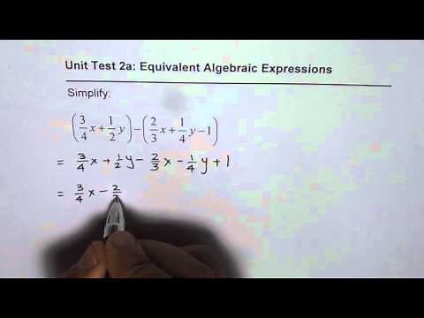 Simplify Algebraic Expression with Fractions
