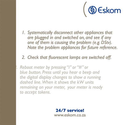 Is your prepaid meter flashing a connection error code? Don’t worry—you don’t need to wait for a technician. You can tackle this issue yourself with just a few simple steps. Check out the video tutorial we’ve provided and get your meter back on track in no time. | Eskom Hld SOC Ltd