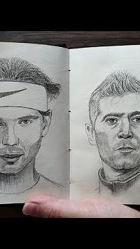 Drawing Rafael Nadal _ How to easy sketch face