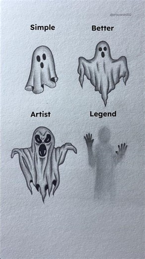 Ghost Drawing Tutorial #shorts #shortsfeed #youtubeshorts #art