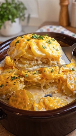 SLOW COOKER SCALLOPED POTATOES 🥔
