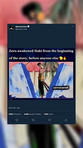 Zoro’s Haki Was Awakened From the START 😨⚔️#zoro #haki #onepiece