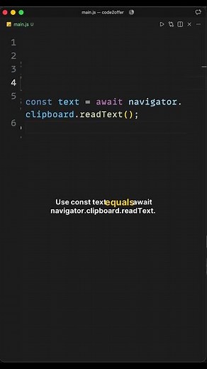 JavaScript Clipboard API in 60 Seconds! 📋 #frontend #youtubeshorts #web