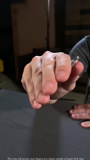 Piano Masters on Instagram: "Follow for coins tricks. The coin roll across your fingers is a classic sleight of hand trick that creates the illusion of a coin seamlessly rolling from finger to finger. To perform this trick, start by placing a coin on the first knuckle of your index finger. Use your thumb to push the coin onto the next finger and let gravity do the rest. With practice, each finger will take turns nudging the coin to the next until it reaches your pinky. At this point, use your th