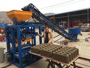 QT4 24 semi automatic vibration concrete block and paver making machine