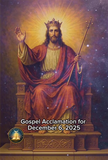 🎉 Alleluia Reflection for December 6, 2025 Saturday of the First Week of Advent Lectionary: 181 ——- 🎼 Isaiah 33:22 The Lord is our Judge, our Lawgiver, our King— the One who saves. Not by force, but by mercy. Not by fear, but by love. Advent reminds us that the King who comes to rule first comes to heal, to guide, and to rescue His people. Blessed are those who look to Him for light and salvation. ⸻ #Alleluia #Isaiah3322 #TheLordIsKing #HeWillSaveUs #AdventHope #DailyMass #PrepareTheWay #Catho