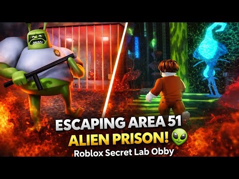ESCAPING AREA 51 ALIEN PRISON! 👽 Roblox Secret Lab Obby #roblox