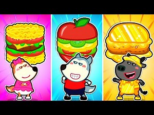 What is the Best Burger? Learn About Healthy Food 🍔 Wolfoo Food Challenge | Kids Cartoon