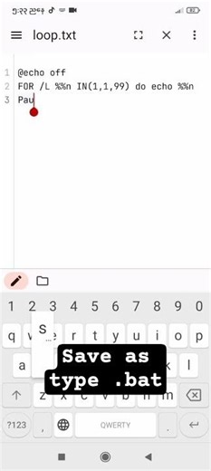 how to use "parameter" with "for" looping in batch file programming language. #computer #coding