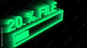 3D Loading bar , and downloading bar with waiting bar on the progress bar loading percentage uploading animation 4K video footage